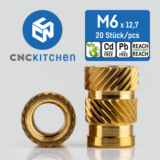 Threaded insert M6x12.7mm 20 pcs