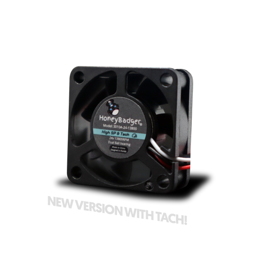 3010 Performance axial fan with Tach by HoneyBadger - 13,800RPM 24v