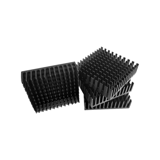 40mmx40mm Black Aluminium Heatsink - No Holes