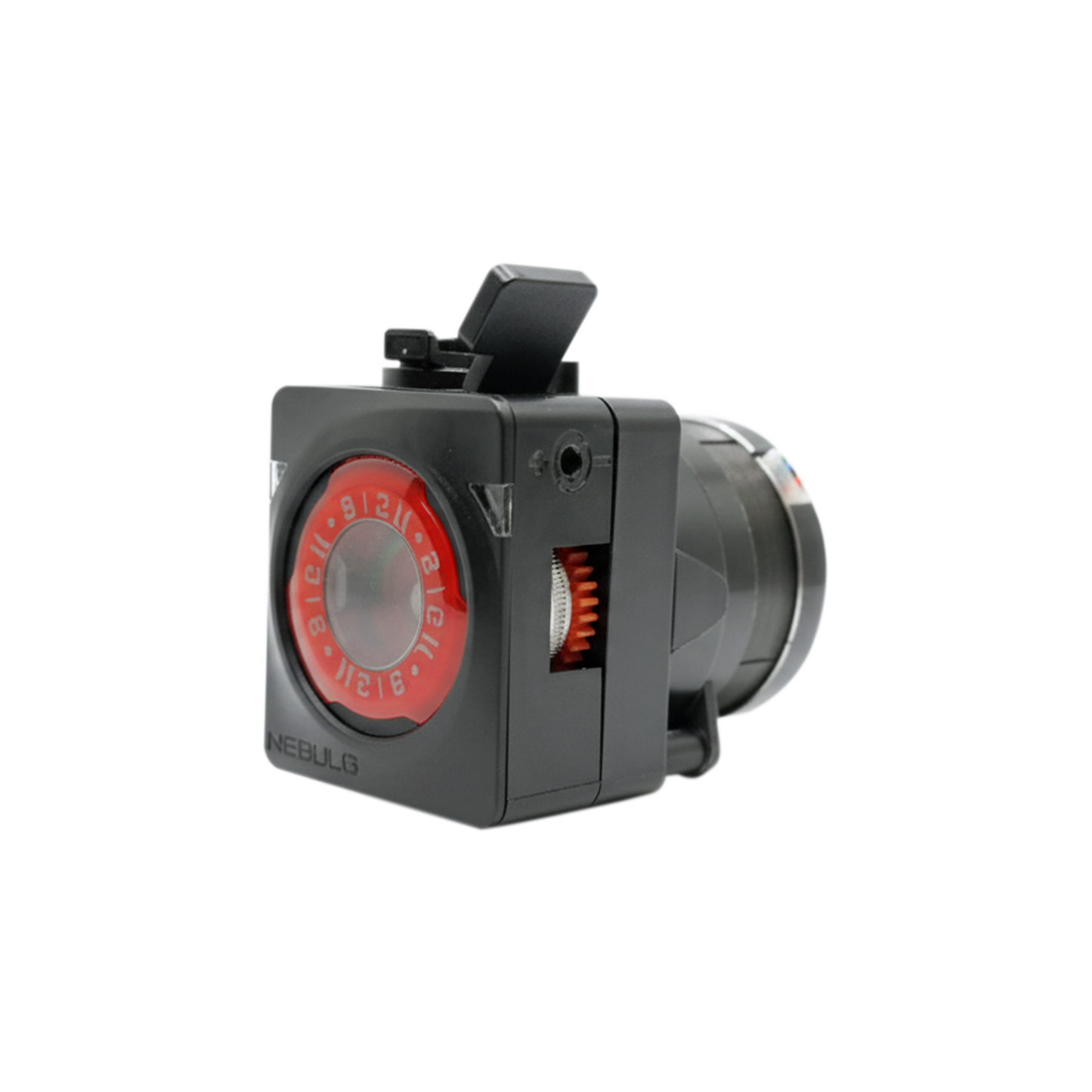 Biqu Nebula extruder side view with filament tension dial and black casing